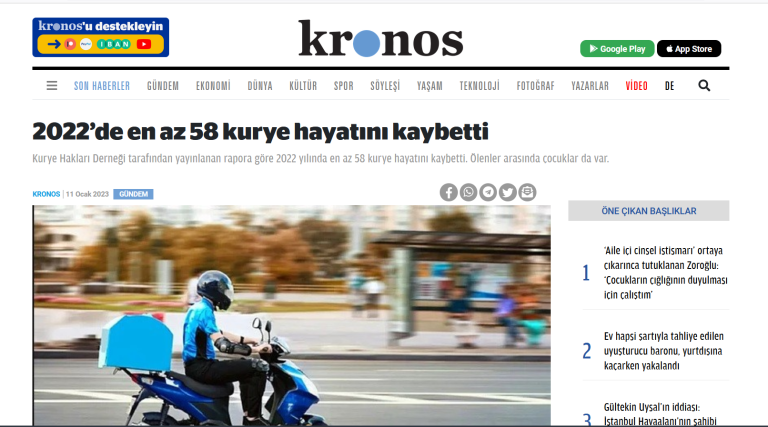 Kronos haberinin görseli