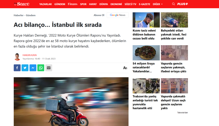Sözcü haberinin görseli